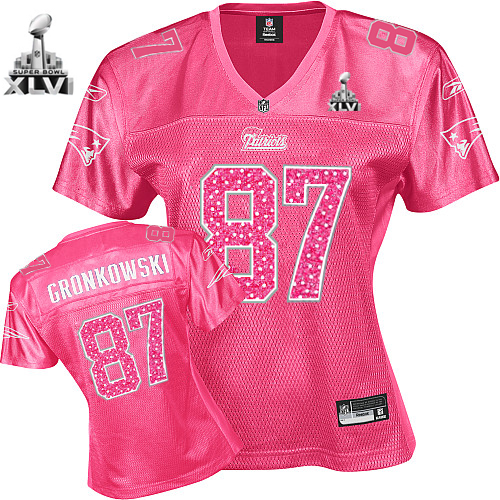 Patriots #87 Rob Gronkowski Red Women's Sweetheart Super Bowl XLVI Stitched NFL Jersey